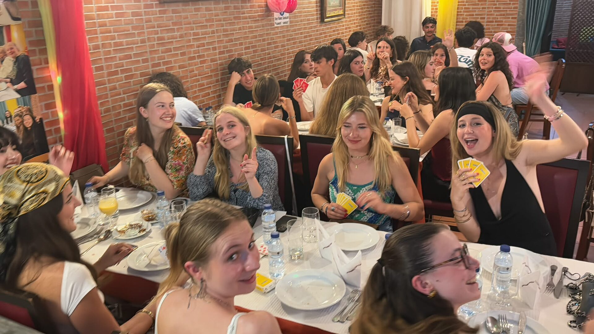 Group celebration at the restaurant